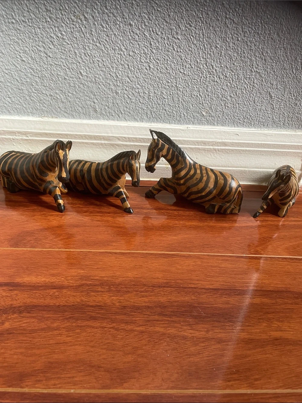 Handcrafted wooden Zebras